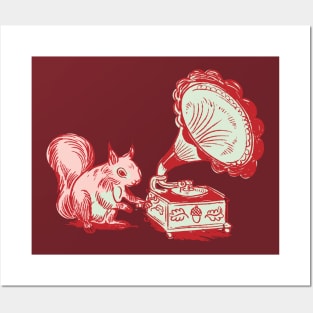 Squirrel Gramophone Posters and Art